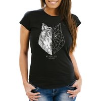 Neverless Print-Shirt Damen T-Shirt Wolf Polygon Kunst Grafik Tiermotiv Fashion Streetstyle Neverless® mit Print von Neverless