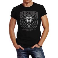 Neverless Print-Shirt Herren T-Shirt Berserker Bär Viking Runen nordische Mythologie Fashion Streetstyle Neverless® mit Print von Neverless