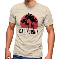 Neverless Print-Shirt Herren T-Shirt California Palmen Santa Monica Beach Sommer Sonne Fashion Streetstyle Neverless® mit Print von Neverless