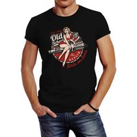 Neverless Print-Shirt Herren T-Shirt Girls on Cars Retro Vintage Print Pin up Girl Logo Aufdruck Slim Fit Neverless® mit Print von Neverless