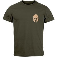 Neverless Print-Shirt Herren T-Shirt Logo Print Sparta-Helm Spartaner Gladiator Krieger Warr mit Print von Neverless