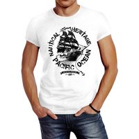 Neverless Print-Shirt Herren T-Shirt Segelschiff Piratenschiff Slim Fit Neverless® mit Print von Neverless