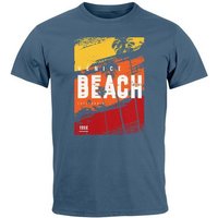 Neverless Print-Shirt Herren T-Shirt Sommer Venice Beach Surfing Motiv Aufdruck Strand Palme mit Print von Neverless