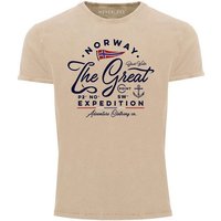 Neverless Print-Shirt Herren Vintage Shirt Norwegen The Great Expedition Outdoor Adventure Printshirt T-Shirt Aufdruck Used Look Neverless® mit Print von Neverless