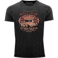 Neverless Print-Shirt Neverless® Herren T-Shirt Vintage Shirt Printshirt Hot Rod Big Block Car Tuning V8 Vintage Truck Aufdruck Used Look Slim Fit mit Print von Neverless