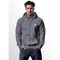 Neverless Sweatjacke Herren Sweatjacke Bedruckt Welle Logo Print Zipjacke mit Kapuze Männer von Neverless