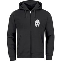 Neverless Sweatjacke Herren Sweatjacke Kapuze Zip Hoodie mit Print Aufdruck Sparta Helm Fas von Neverless