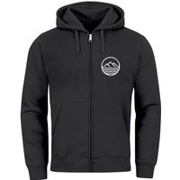 Neverless Sweatjacke Herren Sweatjacke mit Kapuze Wandern Berge Logo Motiv Zip Hoodie Männe von Neverless