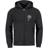 Neverless Sweatjacke Sweatjacke mit Kapuze Herren Print Palme Line Art Motiv Hoodie-Zipjack von Neverless