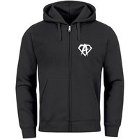 Neverless Sweatjacke Zip Hoodie Herren Sweatjacke mit Kapuze Alpha Logo Print Aufdruck Moti von Neverless