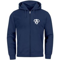 Neverless Sweatjacke Zip Hoodie Herren Sweatjacke mit Kapuze Alpha Logo Print Aufdruck Moti von Neverless