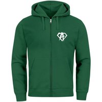 Neverless Sweatjacke Zip Hoodie Herren Sweatjacke mit Kapuze Alpha Logo Print Aufdruck Moti von Neverless