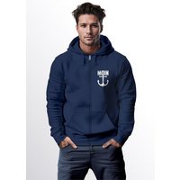 Neverless Sweatjacke Zip-Hoodie Herren Sweatjacke mit Kapuze Moin Nordisch Anker Print Zipj von Neverless