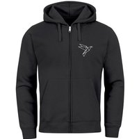 Neverless Sweatjacke Zip-Hoodie Herren Sweatjacke mit Kapuze Polygon Print Vogel Origami Mä von Neverless