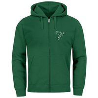 Neverless Sweatjacke Zip-Hoodie Herren Sweatjacke mit Kapuze Polygon Print Vogel Origami Mä von Neverless