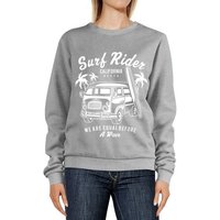 Neverless Sweatshirt Sweatshirt Damen Aufdruck Bus Surf Rider California Surfing Retro Rundhals-Pullover Pulli Sweater Neverless® von Neverless