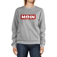 Neverless Sweatshirt Sweatshirt Damen Moin norddeutsch Morgen Anker Badge Rundhals-Pullover Pulli Sweater Neverless® von Neverless