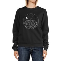 Neverless Sweatshirt Sweatshirt Damen Print Berge und Sterne Polygon Design Rundhals-Pullover Pulli Sweater Neverless® von Neverless