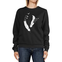Neverless Sweatshirt Sweatshirt Damen Print Feder Vögel Rundhals-Pullover Pulli Sweater Neverless® von Neverless
