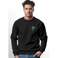 Neverless Sweatshirt Sweatshirt Herren Aufdruck Print Palme Line Art Motiv Rundhals-Pullove von Neverless