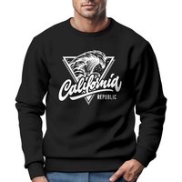 Neverless Sweatshirt Sweatshirt Herren California Republic Surfer Print Welle Wave Surf Rundhals-Pullover Neverless® von Neverless