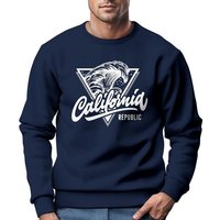 Neverless Sweatshirt Sweatshirt Herren California Republic Surfer Print Welle Wave Surf Rundhals-Pullover Neverless® von Neverless