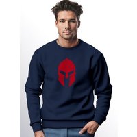 Neverless Sweatshirt Sweatshirt Herren Print Sparta-Helm Spartaner Gladiator Krieger Warrio von Neverless