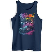 Neverless Tanktop Herren Tank-Top Miami Beach USA Oldtimer Car Palmen Print Fashion Stre mit Print von Neverless