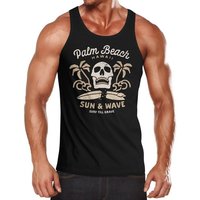 Neverless Tanktop Herren Tank-Top Surf-Motiv Totenkopf Palm Beach Muskelshirt Muscle Shirt Neverless® mit Print von Neverless