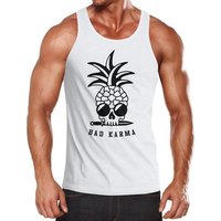 Neverless Tanktop Herren Tank-Top Totenkopf Ananas-Trend Bad Karma Skull Sonnenbrille Muskelshirt Muscle Shirt Neverless® mit Print von Neverless