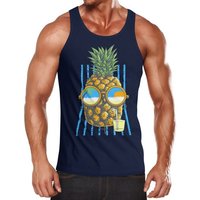 Neverless Tanktop Herren Tank Top chilling Ananas Pinapple Sommer Beach Party Slim Fit Neverless® mit Print von Neverless