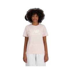 Damen Kurzarm-T-Shirt New Balance ESSENJERSEY LOGO WT41502 OUK Rosa - XS von New Balance
