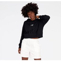 NEW BALANCE Damen Kapuzensweat NB Essentials Graphic Crop Fleece Hoodie von New Balance