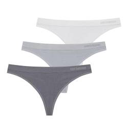 New Balance Damen Ultra Comfort Performance Seamless Thong (3er-Pack), Castlerock/Mindful Grey/Athletic Grey, XS von New Balance