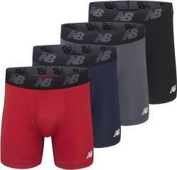New Balance Herren-Boxershorts ohne Eingriff, Pigment/Teamrot/Blei/Schwarz, 3XL Große Größen Tall von New Balance