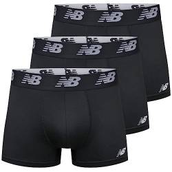 New Balance Men's 3"" Boxer Brief No Fly, with Pouch, 3-Pack, Black/Black/Black, Small von New Balance