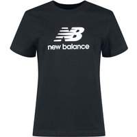 New Balance T-Shirt - Sport Essentials Jersey Stacked Logo T-Shirt - XS bis XL - für Damen - Größe L - schwarz von New Balance