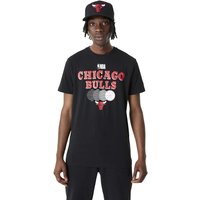 New Era - NBA T-Shirt - Chicago Bulls Graphic Tee - S bis M - für Männer - Größe S - schwarz von New Era - NBA
