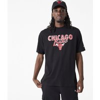New Era - NBA T-Shirt - Chicago Bulls - S bis M - für Männer - Größe S - schwarz von New Era - NBA