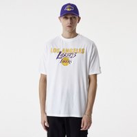 New Era - NBA T-Shirt - Los Angeles Lakers - S bis M - für Männer - Größe S - weiß von New Era - NBA