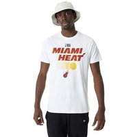 New Era - NBA T-Shirt - Miami Heat Graphic Tee - S - für Männer - Größe S - weiß von New Era - NBA