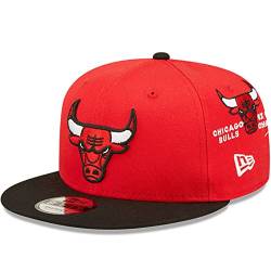 New Era 9FIFTY Stretch-Snap Cap All Over Patches Chicago Bulls red S/M von New Era