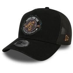 New Era Adjustable A-Frame Trucker Cap WASHED schwarz von New Era