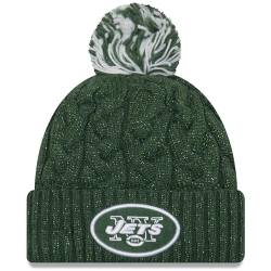 New Era Damen NFL Offizielle Cozy Cable Knit Cuff Pom Beanie Hat, New York Jets, Einheitsgröße von New Era