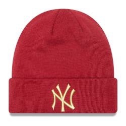 New Era Damen Wintermütze - METALLIC New York Yankees rot von New Era