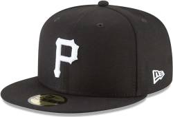 New Era MLB 59FIFTY Schwarz Weiß Authentic Collection Fitted On Field Game Cap Hat, Pittsburgh Piraten, 62 EU von New Era