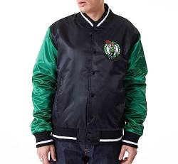 New Era - NBA Boston Celtics Satin Bomber Jacke Farbe Schwarz, Größe XL von New Era