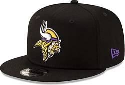 New Era NFL 9FIFTY Verstellbare Snapback Hat Cap Einheitsgröße, Minnesota Vikings Schwarz, Einheitsgröße von New Era