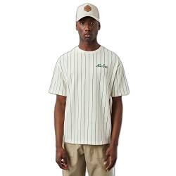 New Era Oversized Pinstripe T-Shirt Herren Offwhite/grün M von New Era