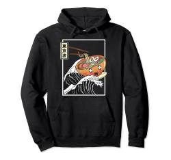 Happy Ramen Schüssel Surfing Kanagawa Wave Kawaii Ästhetik Pullover Hoodie von New Japanese Aesthetic By Tokyo Waves